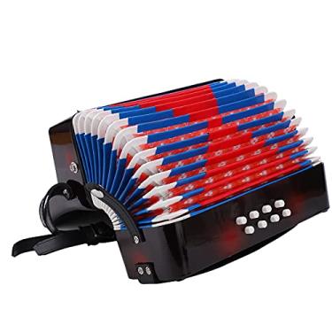 Imagem de EVGATSAUTO Crianças Acordeão 17 Teclas de Piano 8 Botão Baixo Crianças Acordeão Ritmo Treinamento Primavera Instrumento Musical