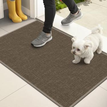 Imagem de StepAura Tapete de porta frontal para entrada interna 43,2 cm x 76,2 cm resiste à sujeira interior lavável tapetes para entrada antiderrapante, marrom