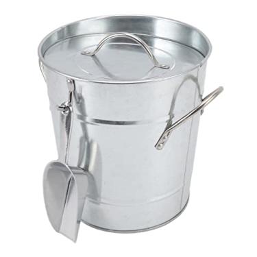 Imagem de Asixxsix Balde de Gelo, Parede Dupla Isolada Com Alça e Tampa de Segurança, para Bar, Restaurante, Festa, Cerveja, Vinho Champanhe, Folha Galvanizada de 3L, Refrigerador de Cerveja de (Cor original)