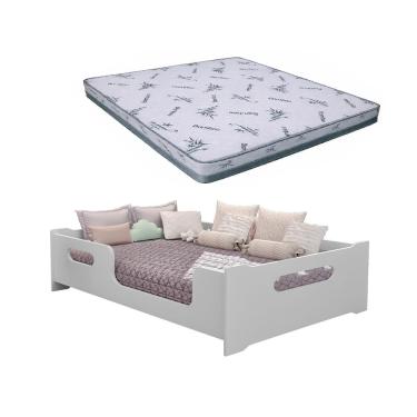 Imagem de Cama Casal Montessoriana Encanto 100% Mdf  + Colchão Casal Confortavel D23 - Bamboo