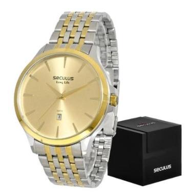 Imagem de Relógio Masculino Seculus de Aço Minimalista Misto Original-Masculino