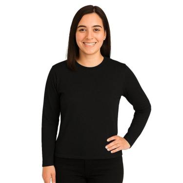 Imagem de Camiseta Manga Longa Segunda Pele Feminina Lisa Dry Academia Fit-Feminino