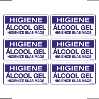 Imagem de Combo 6 Placas De Sinalização Higiene Álcool Gel Higienize Suas Mãos 2