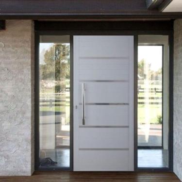 Imagem de Porta Pivotante Solara Alumínio Puxador Tubolar 210 X 100 Abertura Esq