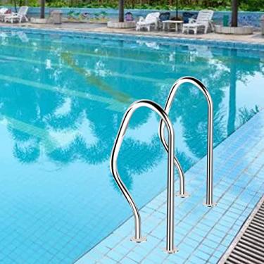 Imagem de KIDYBO Corrimão de entrada para piscina corrimão humanizado para piscina corrimão de spa de segurança trilho de escada de piscina para piscinas internas e externas, corrimão de aço inoxidável 304