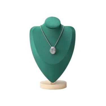 Imagem de x3anggyt5 Elegante expositor de colar de madeira criativo adereços de joias vintage loja especial organizador de prateleiras de mão (verde, médio)