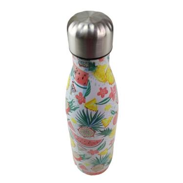 Imagem de Garrafa Termica Estampa Flores Frutas Inox 500ml Florido Floral Dia A Dia Trabalho Caminhada