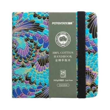 Imagem de Caderno De Papel Para Aquarela 12x12cm, 24 Folhas, 300g, 100% Algodão,