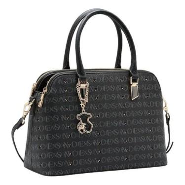 Imagem de Bolsa Feminina de Mão Chenson CG85396 Cristal Monograma Cor: Preto, Pr