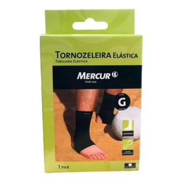 Imagem de Tornozeleira Elastica Mercur Preto Tam G 2un