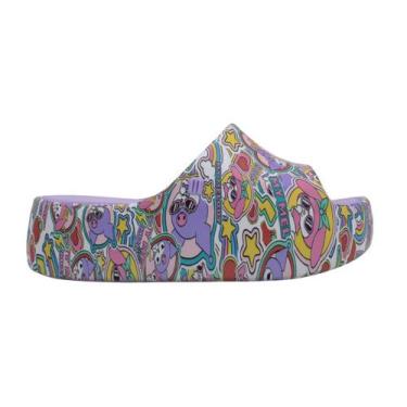 Imagem de Tamanco Melissa Free Platform Slide + Hello Kitty Lilás/Amarelo, Rx, L