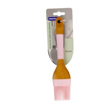 Imagem de Pincel de Untar em Silicone Cabo Composto - Rosa - 1 unidade - Fratell