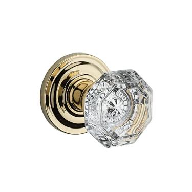 Imagem de Baldwin Reserve PVCRYTRR003 Privacy Crystal Knob and Traditional Round Rose Lifetime Brass Finish