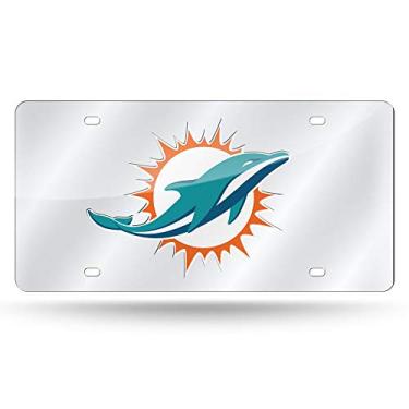 Imagem de NFL Miami Dolphins Placa de licença de metal embutida a laser