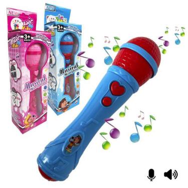 Imagem de Microfone Infantil Sai Voz De Verdade Toca Musica Brinquedo - Microfon