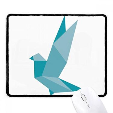 Imagem de Mouse pad Origami abstrato Grenn padrão pombo borda costurada tapete de borracha para jogos