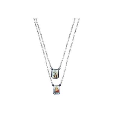 Imagem de Escapulário Nossa Senhora do Carmo inox colorido