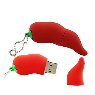 Imagem de Flash Drive USB 4GB em forma de chili USB 2.0 Memory Stick U Disk PenDrive Pen Drive USB Drive Flash Disk USB Stick (vermelho)
