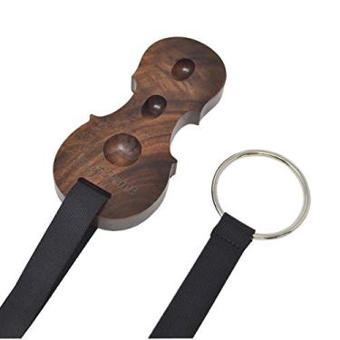 Imagem de KingPoint Suporte antiderrapante para violoncelo de madeira com suporte de âncora para descanso Dispositivo antiderrapante para violoncelo com alças (nogueira preta)