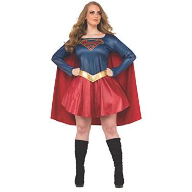 Imagem de Rubie's Fantasia adulta de Supergirl com curvas de TV Plus Size, Conforme mostrado., Plus