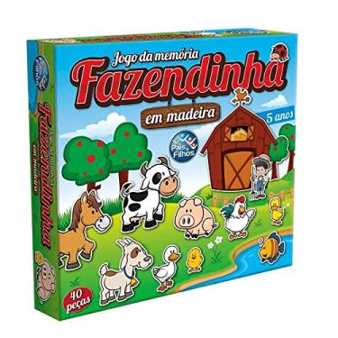 Imagem de Pais & Filhos - Memória Fazendinha Em Madeira - 40 Pçs, Sortidas