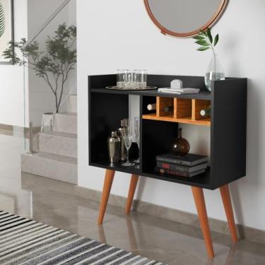 Imagem de Aparador Buffet Bar Retro Rubi Com Adega / Suporte Pés Palito Cores Di