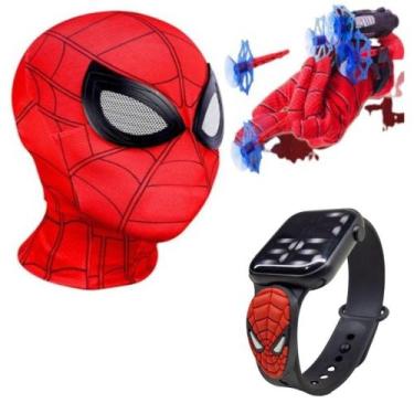 Imagem de Máscara,luva lança-dardos e relógio infantil Homem-Aranha_BQ - SMACTUD
