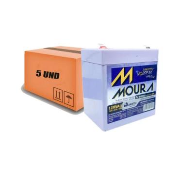 Imagem de Kit 5 Bat. Caixa Multiuso Philco Pht3000 Pht5000 12v 5a 20h - MOURA