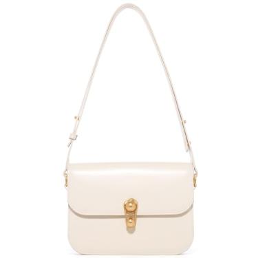 Imagem de Bolsa transversal de couro pequena LA FESTIN para mulheres: bolsas de ombro pretas bolsa transversal, Branco creme, Small