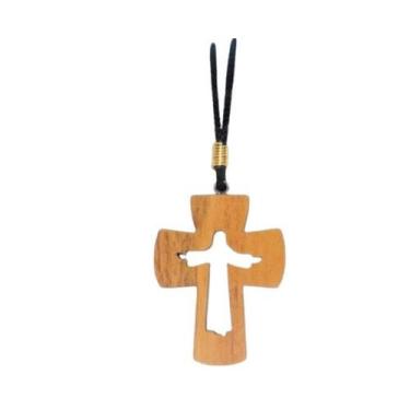 Imagem de Cordão Cruz Cristo Salvador Vazaso em Madeira - Zanato
