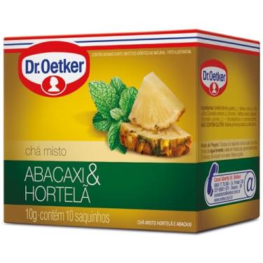 Imagem de Dr. Oetker Chá Misto, Ervas Plus, Sabor Abacaxi e Hortelã, Bebida Quente de Simples Preparo, 10 Sachês