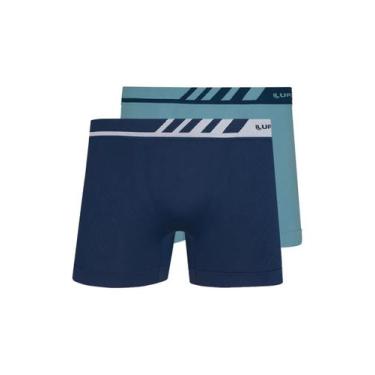 Imagem de Kit com 2 Cuecas Boxer Lupo 671-002 Colorido, Azul marinho, XG