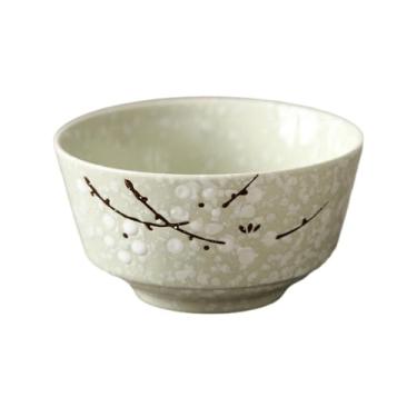 Imagem de 4 peças - Utensílios de mesa de cerâmica japoneses pintados à mão, tigela de arroz de restaurante doméstico - 11,4 cm - tigela - ciano