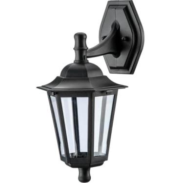 Imagem de Luminária de Parede Preta em Polipropileno Arandela Colonial Clássica Lente Transparente Dital