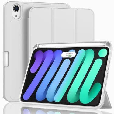 Imagem de ZryXal Para Ipad Mini 7 Case A17 Pro 2024/Ipad Mini 6 Case 2021 8,3 Polegadas Com Suporte Para Lápis, Ipad Mini 7ª/6ª Geração Case Com Parte Traseira De Tpu Macio E Suspensão/Ativação Automática, Ci