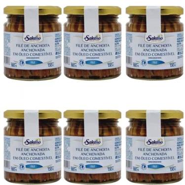 Imagem de Kit 06 Unidades File De Anchova Aliche Di Salerno 180g