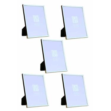 Imagem de Kit 5 Porta Retrato em Metal e Vidro Prata Fotos 15x20 - Desing Tokyo