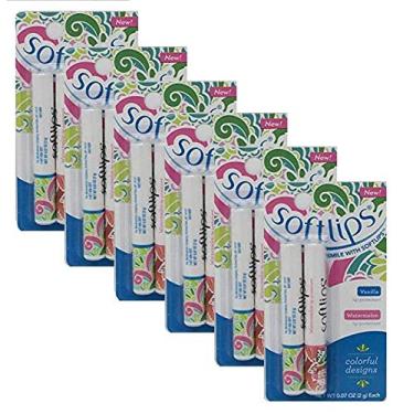 Imagem de SoftLips Pacote Combo Baunilha E Melancia: Protetor Labial Fps 20! Bálsamo Labial, Hidratante E Condicionador! (Pacote Com 6)