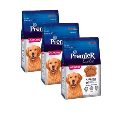 Imagem de Kit 3 biscoito premier cookies cães adultos - 250g
