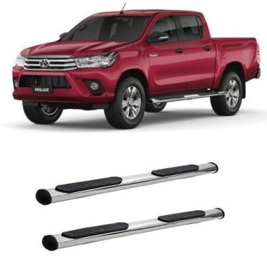 Imagem de Estribo Hilux 2016 2017 2018 2019 Cromo Oblongo Cabine Dupla - Solar