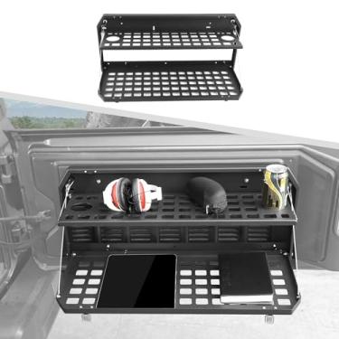Imagem de Prateleira dobrável de armazenamento de carga de mesa de porta traseira de duas camadas adequada para Jeep Wrangler JK JKU JL JLU 2007-2024