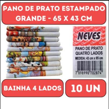 Imagem de Pano De Prato Bainha Quatro Lados Estampado Grande - 43 X 65 Cm- Kit C