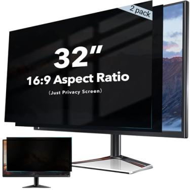 Imagem de NAQIDY Filtro de tela curvado de privacidade de computador de 81 cm para monitor widescreen 16:9, filtro de luz azul antirreflexo, protetor de privacidade de monitor de computador antiarranhões