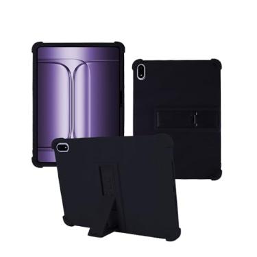 Imagem de Capa para OnePlus Pad 2 Pro Android 15 de 13,3 polegadas, capa protetora de borracha leve à prova de choque, capa protetora de silicone macio ajustável para crianças, preta