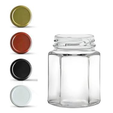 Imagem de Kit 10 Potes De Vidro 100 ml Roscável C/ Tampa Metal Lembrancinha - RT