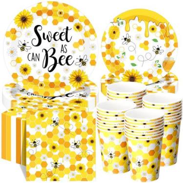 Imagem de Conjunto de talheres de festa Funnymoom Bee Honeycomb 250 unidades par