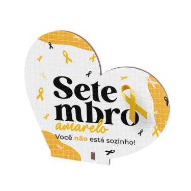 Imagem de Kit 10 Coração MDF Lembrancinha Setembro Amarelo Conscientização - Abs