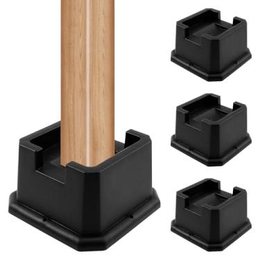 Imagem de DJAPWPX 4 peças de elevação de cama de plástico reutilizável com design de mobilidade de rodas com trava rolante para cadeira de sofá reclinável armário de mesa