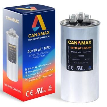 Imagem de Capacitor de partida Canamax 40+10uF 370-440VAC para motor AC
