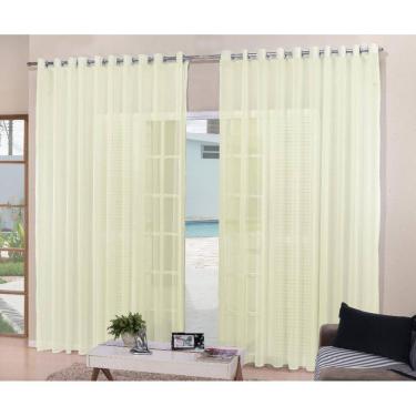 Imagem de Cortina Para Sala Quarto Voal Liso Palha 6,00X2,80